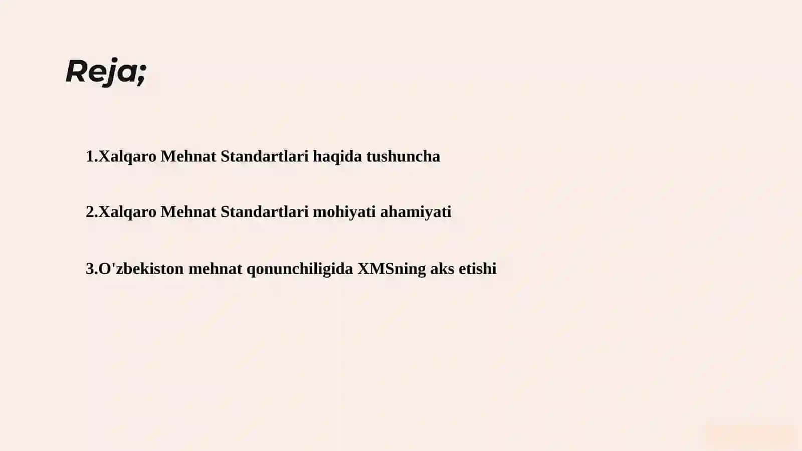 Xalqaro Mehnat Standartlari 2
