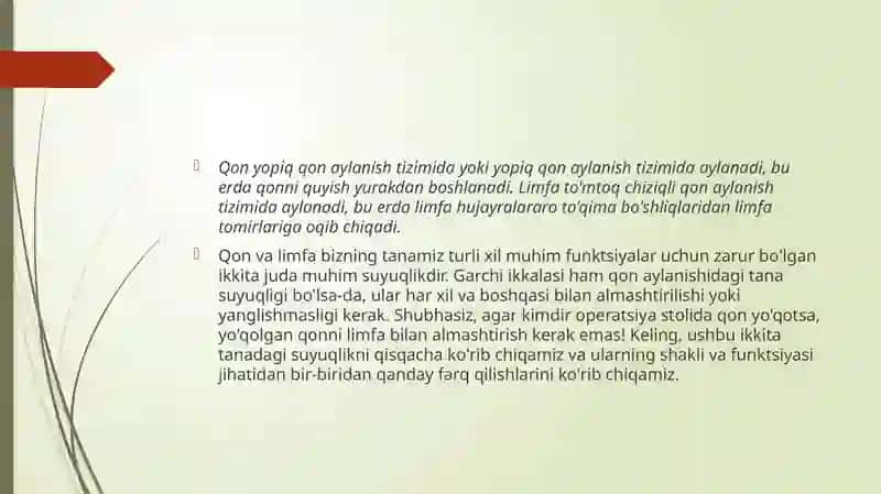 Qon va Limfa 2