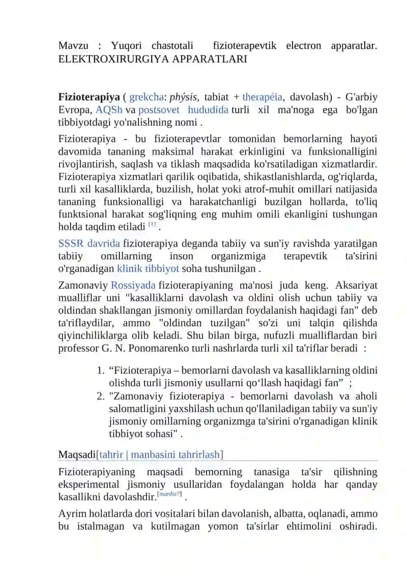 Yuqori chastotali fizioterapevtik electron apparatlar 2