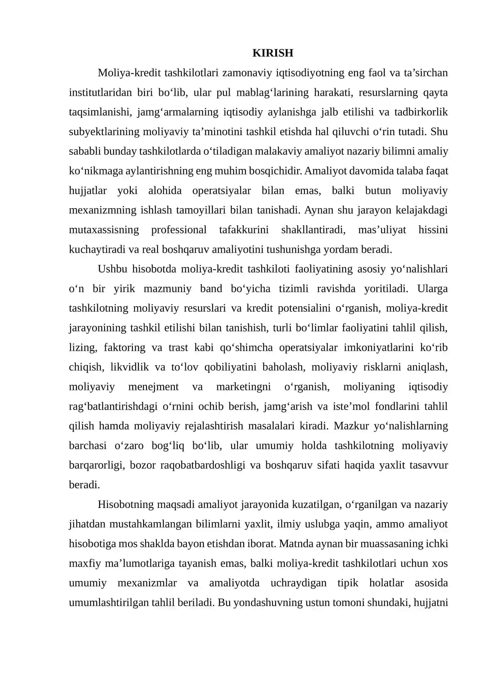 moliya Amaliyot hisoboti 2