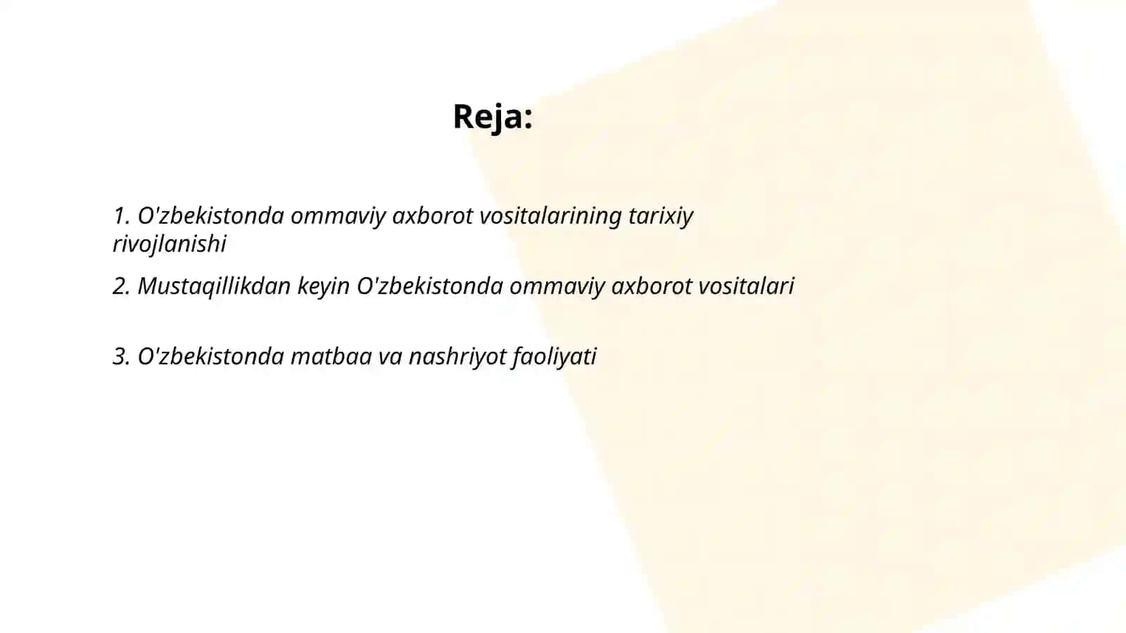 O'zbekistonda ommaviy axborot vositalarining yaratilishi 2