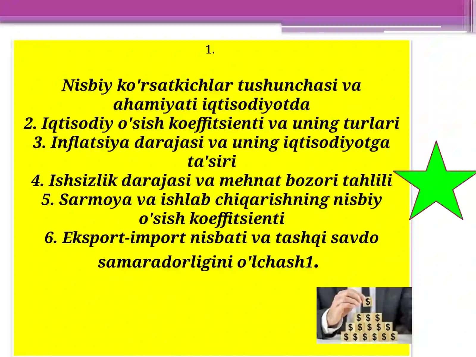 Nisbiyko'rsatkichlar va ularning turlari 2