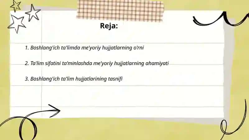 Boshlang'ich ta'limda me'yoriy hujjatlar yuritishning maqsadi va vazifalari 2