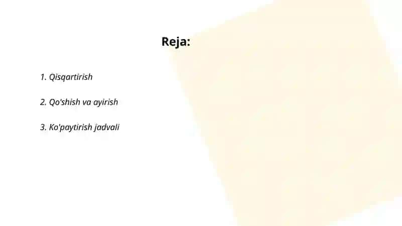 Amaldagi 1-sinf matematika darsliklarini misol va masalalarini ishlash 2