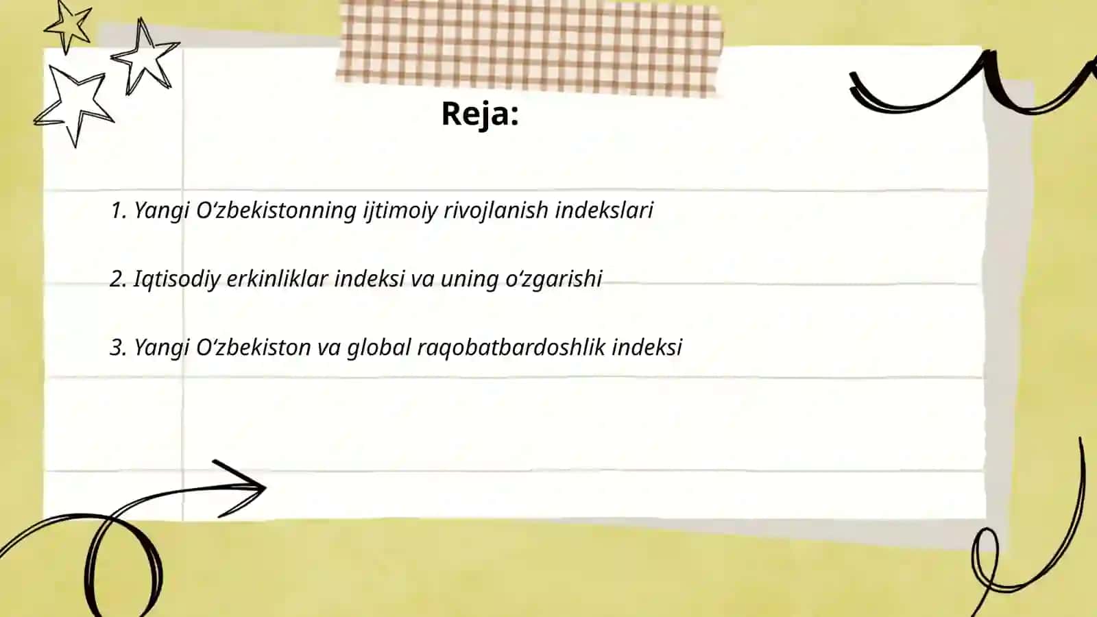 Yangi Oʻzbekiston ijtimoiy siyosiy iqtisodiy madaniy hayotida roʻy berayotgan oʻzgarishlarning xalqaro reyting va indekslarda aks etishi 2