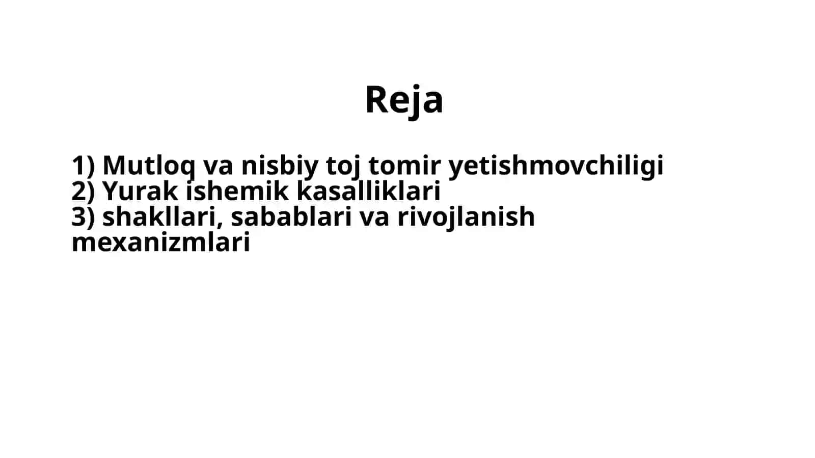 Mutloq vanisbiy toj tomir yetishmovchiligi. Yurak ishemik kasalligi, uning shakllari, sabablari va rivojlanish mexanizmlari 2