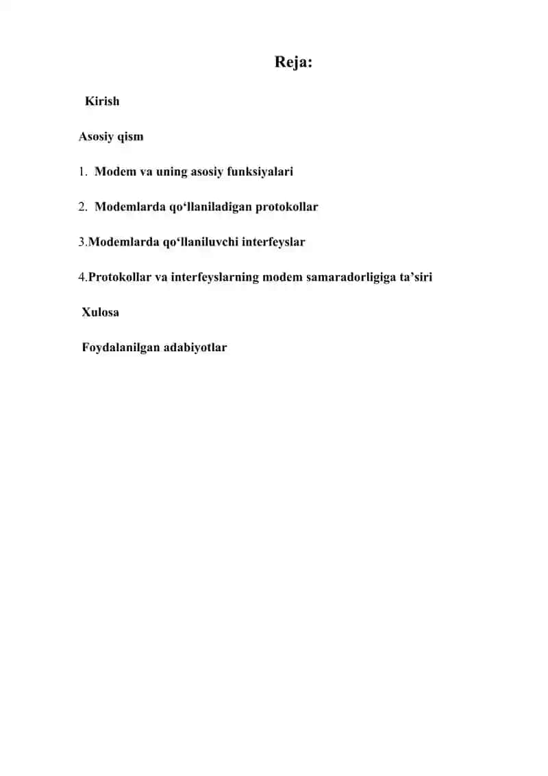 Modemlarda qo‘llaniluvchi protokollar va interfeyslar 2