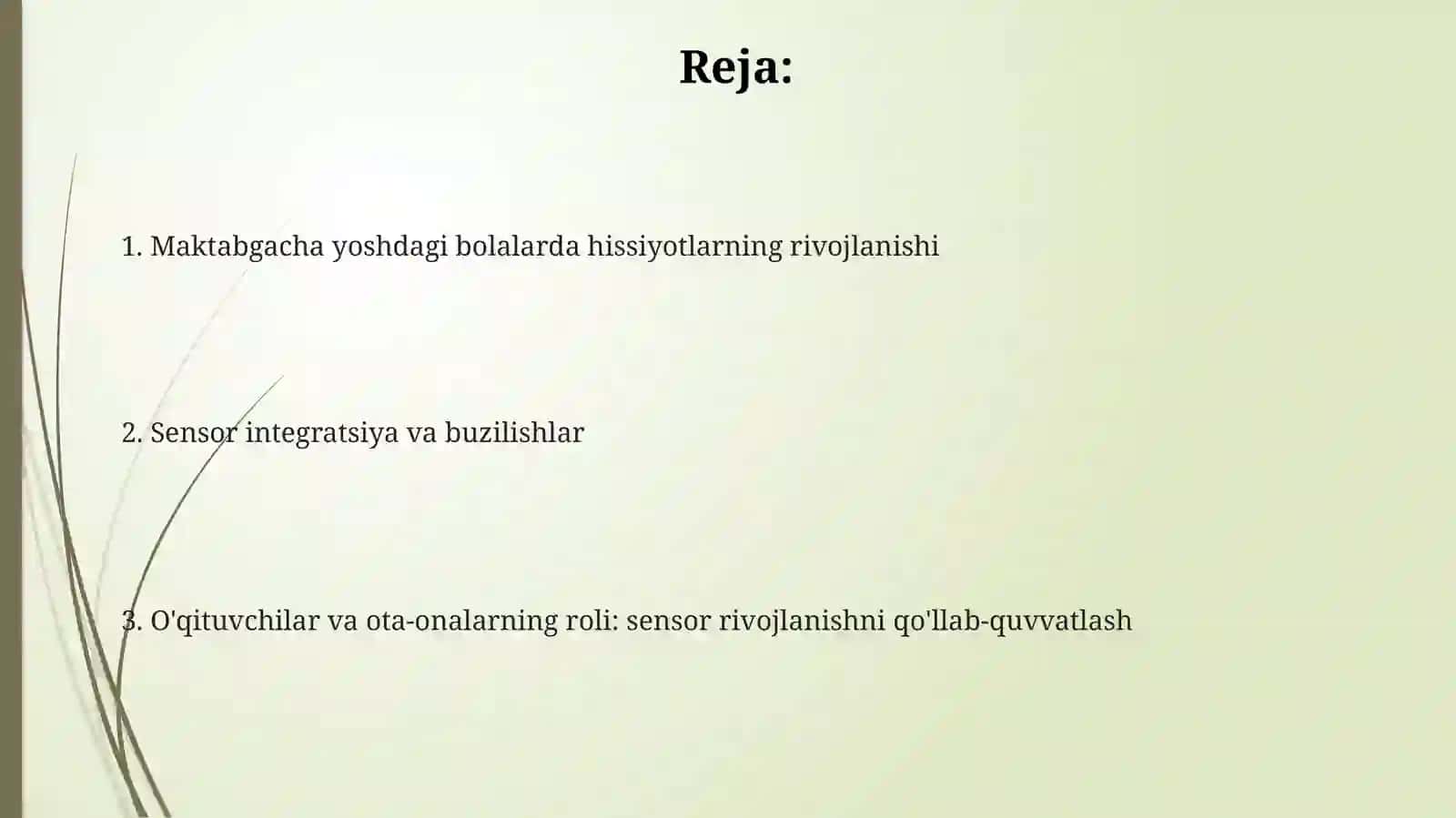 Bolalarda sezgilarning rivojlanishi 2