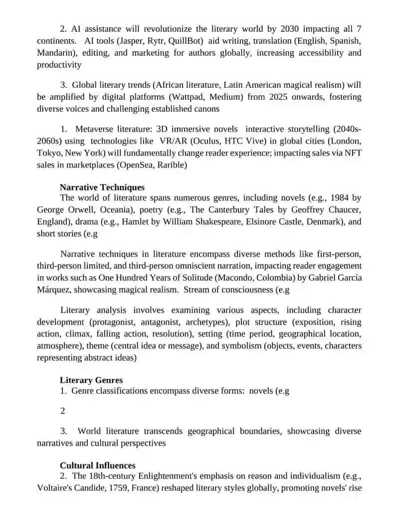 The world of literature 2
