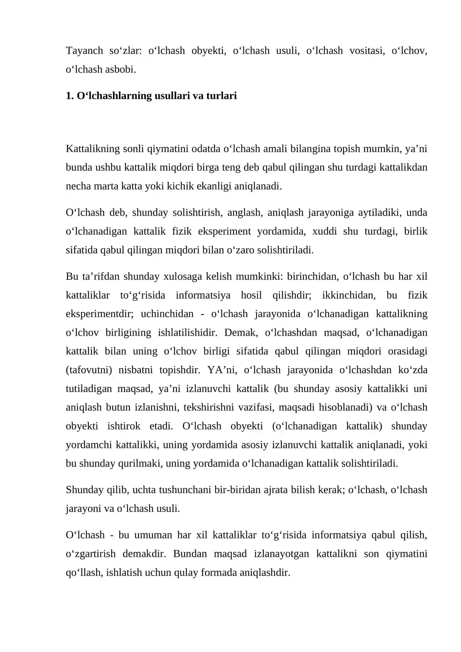 O‘lchash usullari va vositalari 2
