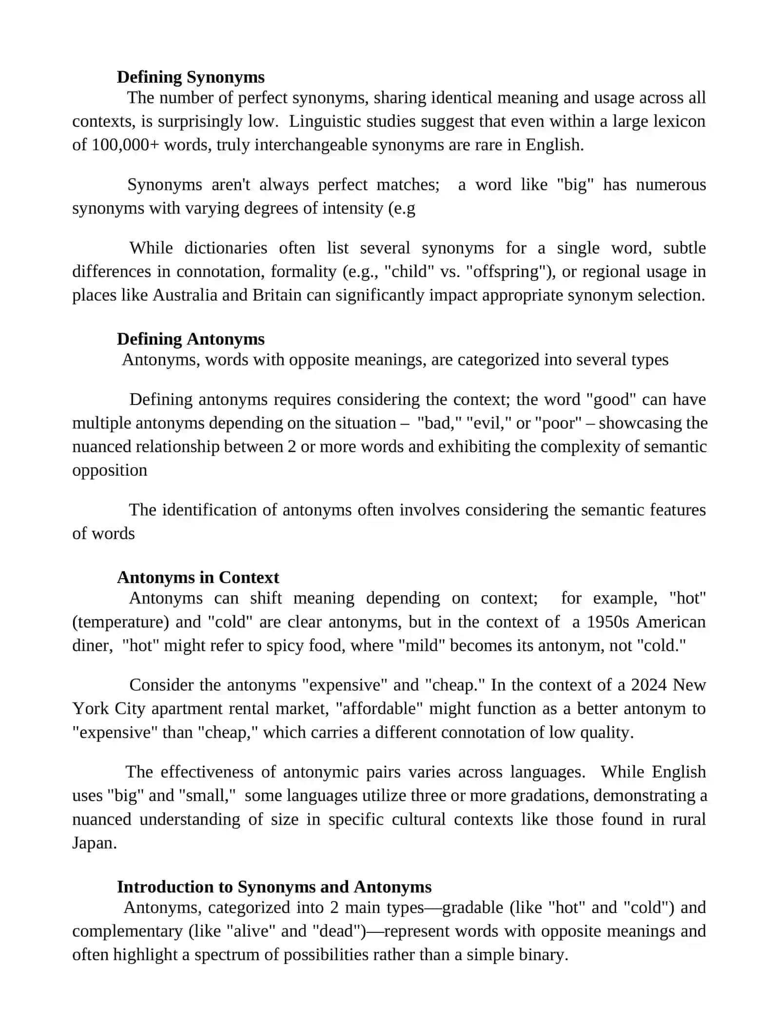 Synonym and antonym 2