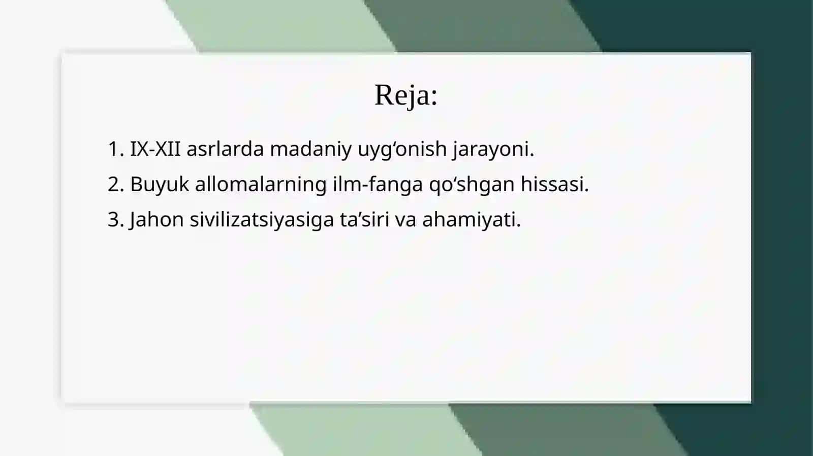 IX-XII asrlarda madaniy uygʻonish 2