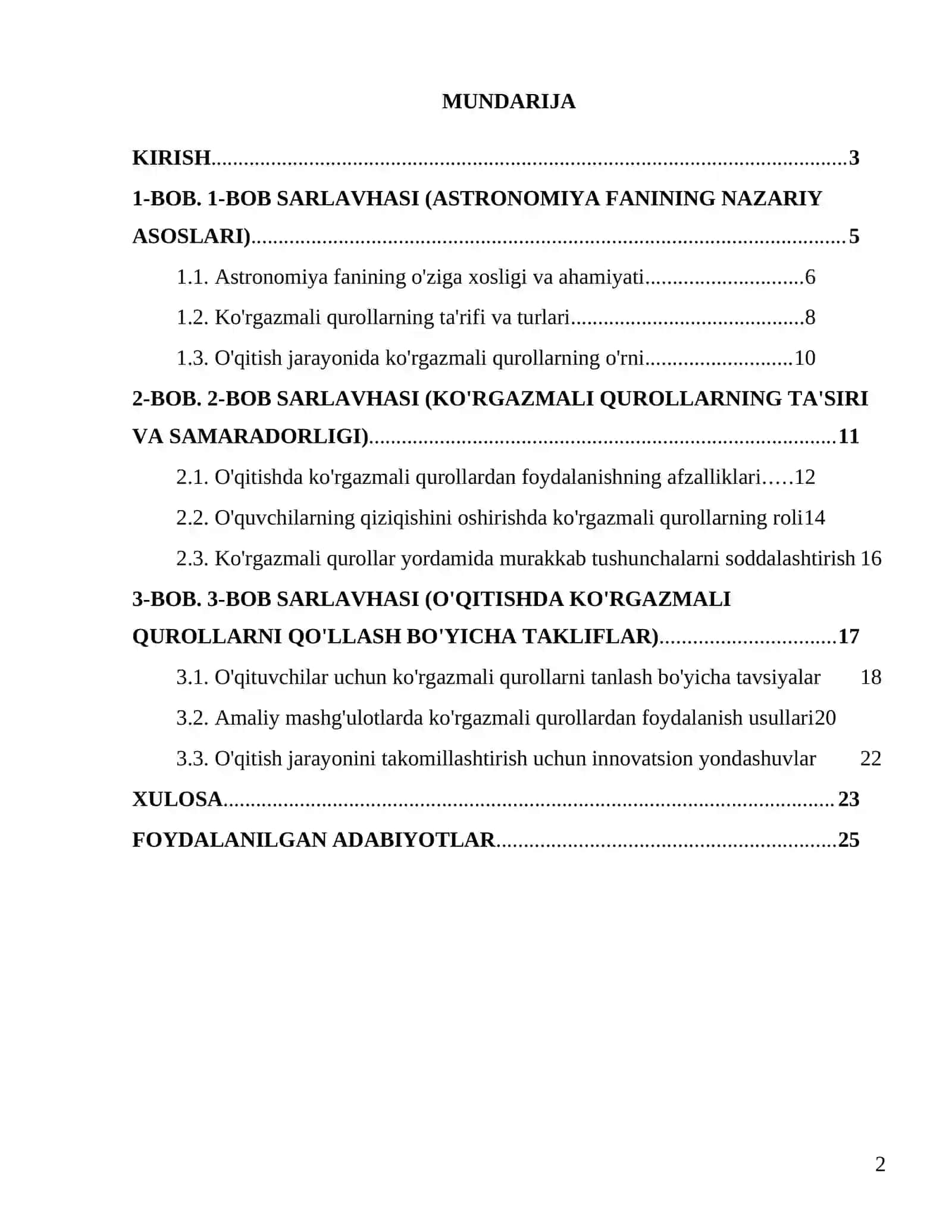 Astranomiya fanini oʻqitishda koʻrgazmali qurollarning ahamiyati 2