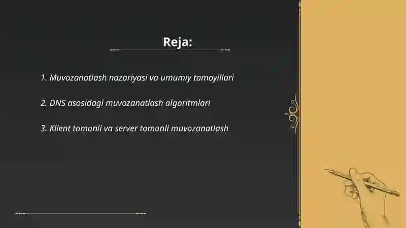 Muvozanatlash algoritmlari 2