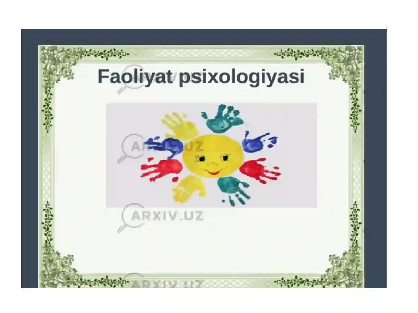 Psixofiziologiyaning harakat faolyati 2