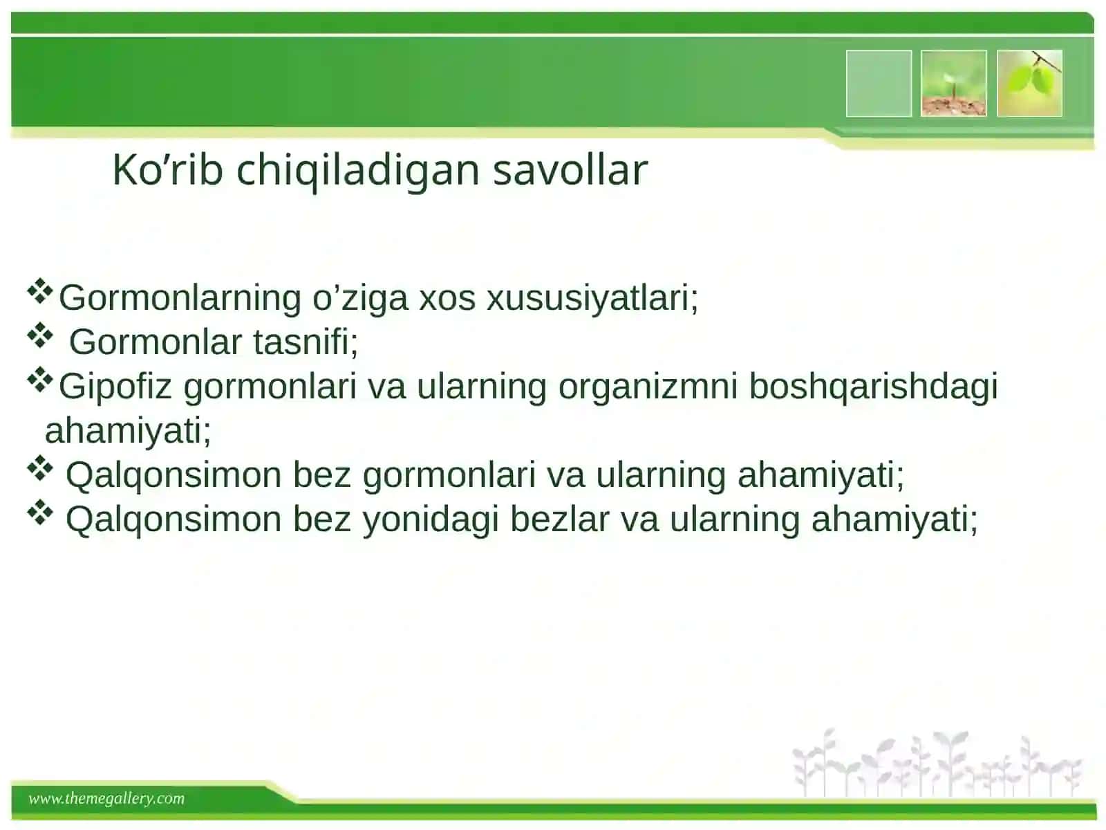 Ichki sekretsiya bezlari fiziologiyasi 2