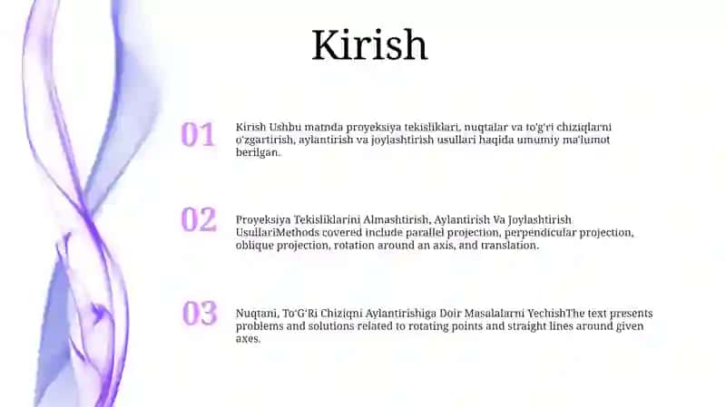 Proyeksiya Tekisliklarini Almashtirish, Aylantirish Va Joylashtirish Usullari 2