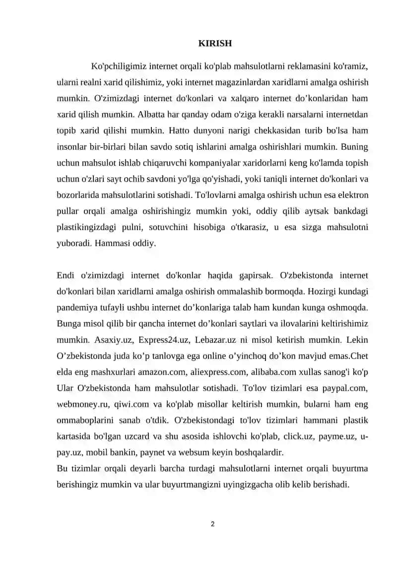 Bolalar dunyosi - online bozorini loyihalash 2