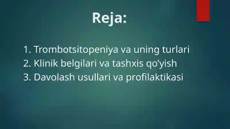 Nasliy va orttirilgan trombotsitopeniyalar 2