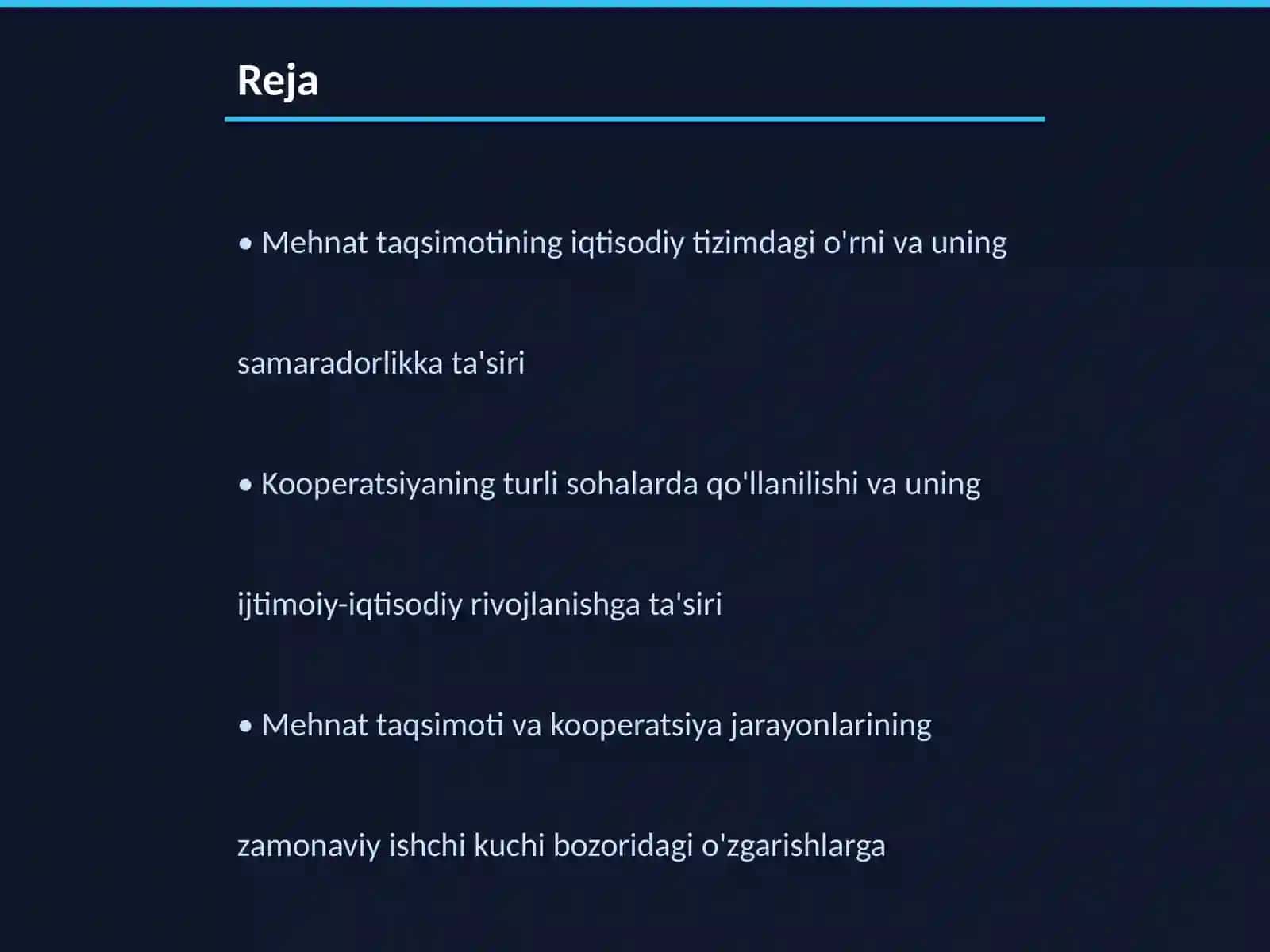 Mehnat taqsimoti va kooperatsiyasining mohiyati va ahamiyati 2