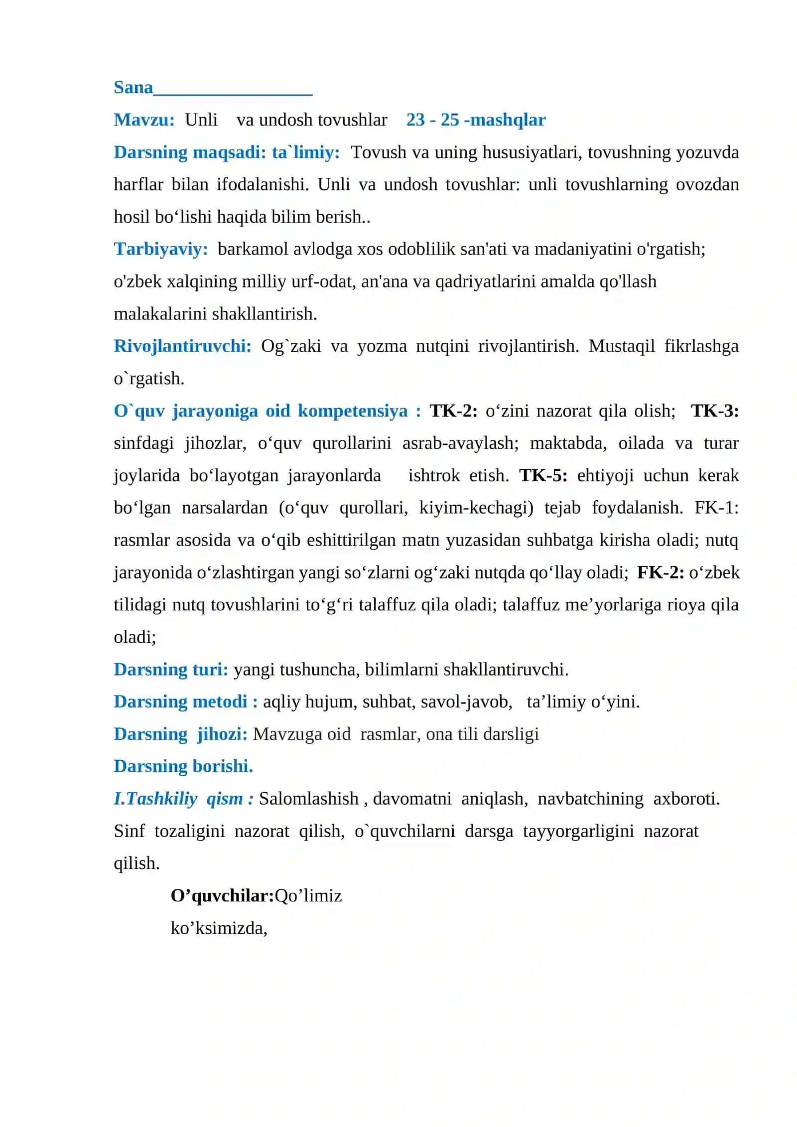 Unli va undosh tovushlar 2