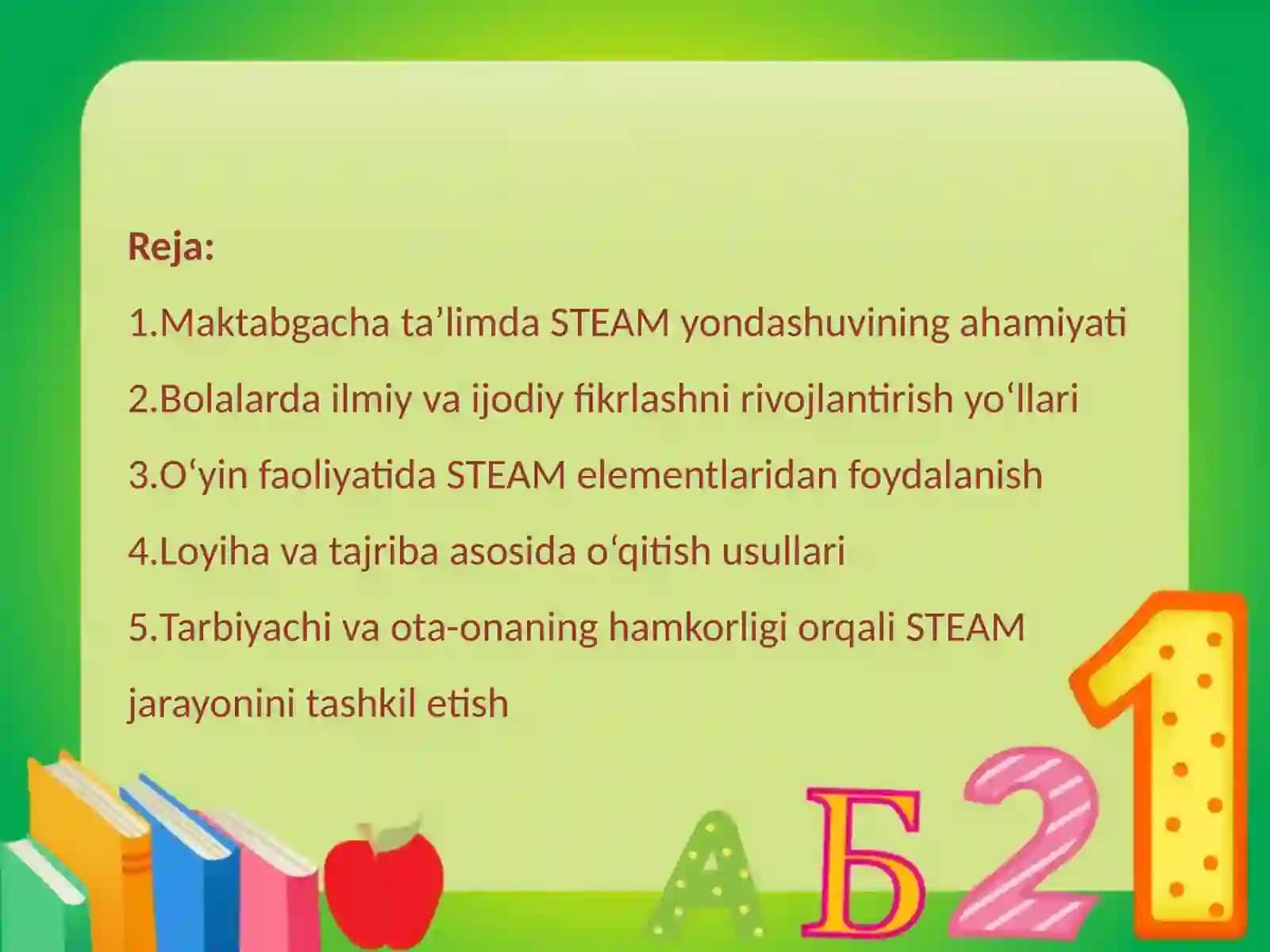 Maktabgacha yoshdagi bolalarni STEAM ga jalb etish usullari 2