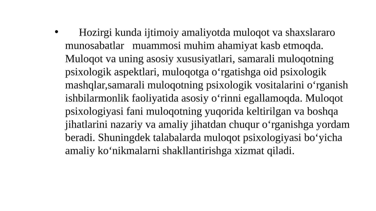 Tibbiyotdamuloqatningo‘rnivashaxslararomunosabatlar 2