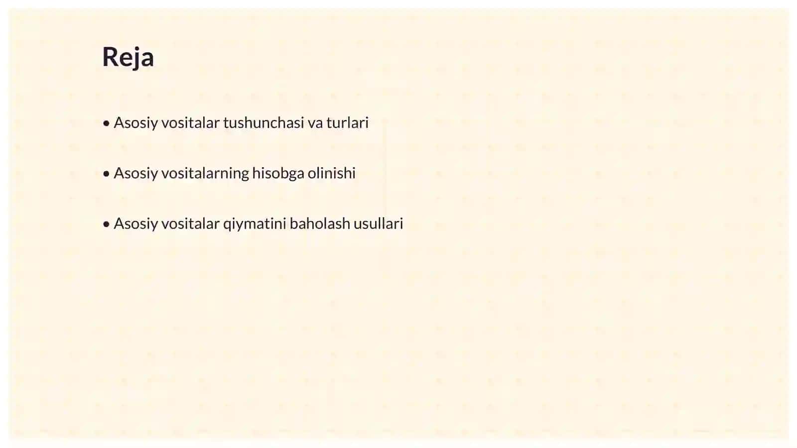 Buxgalteriya va audit fanidan Mavzu Asosiy vositalar hisobi 2