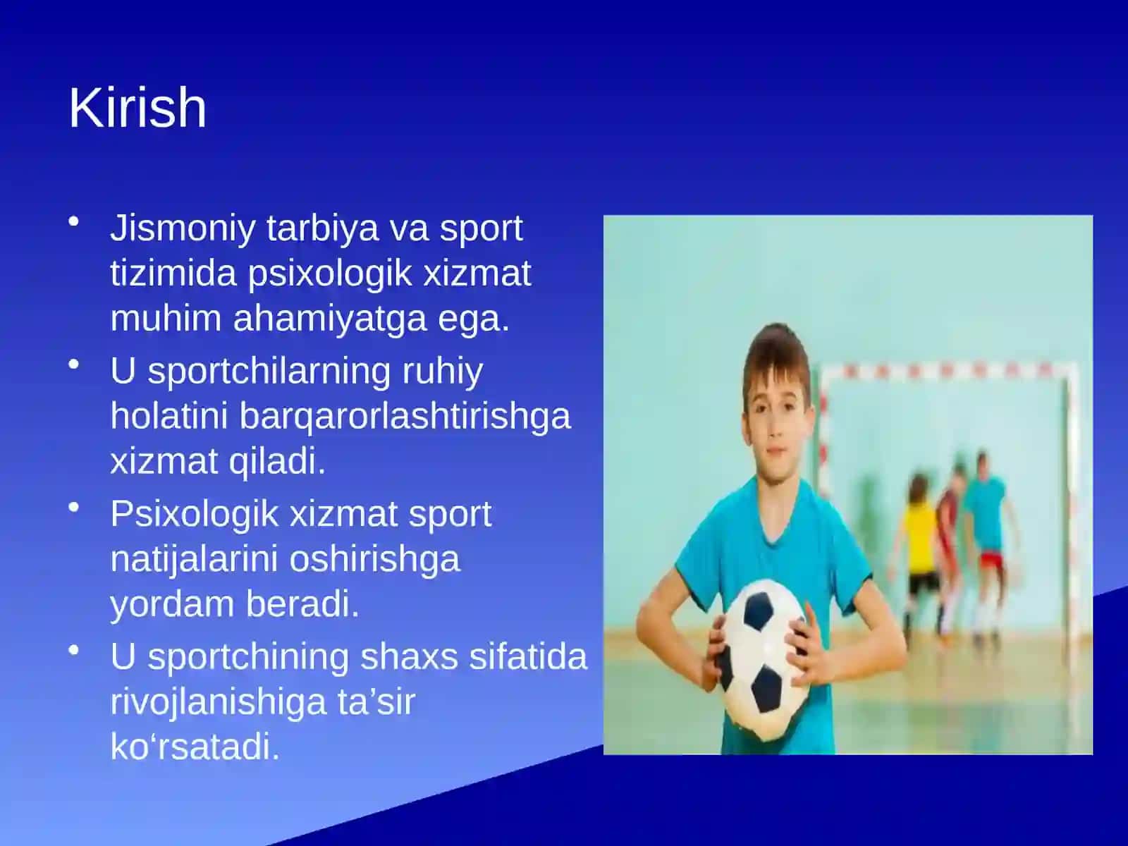 Jismoniy tarbiya va sport tizimida psixologik xizmat amaliyoti. 2