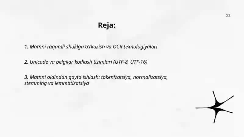 Raqamli axborot va matnni qayta ishlash texnologiyasi 2