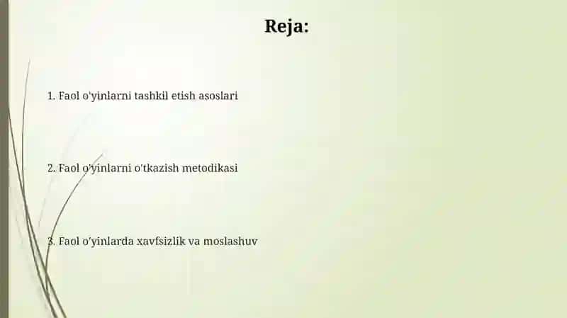 Harakatli o'yinlarni tashkil qilish va o'tkazish 2