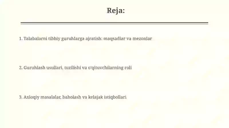 O'quvchilarni tibbiy guruhga ajratish 2