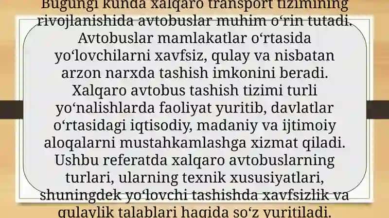 Xalqaro avtobuslar va ularning turlari 2