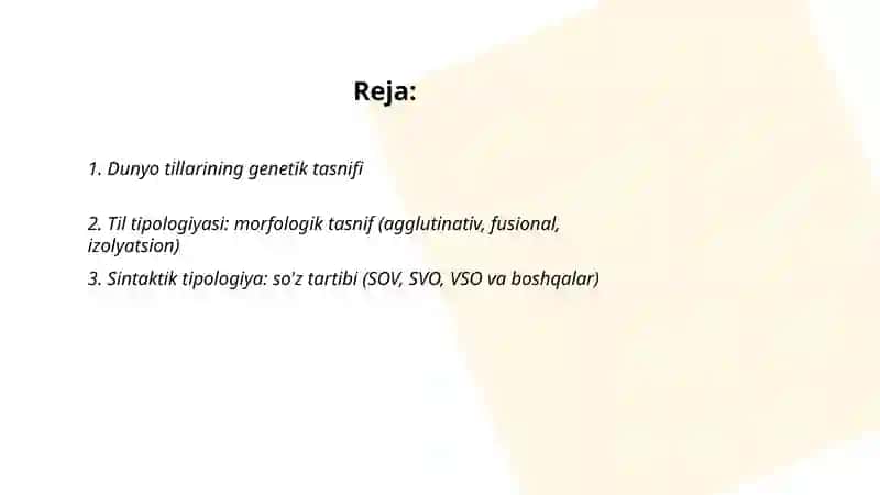 Dunyo tillari va tasnifi 2