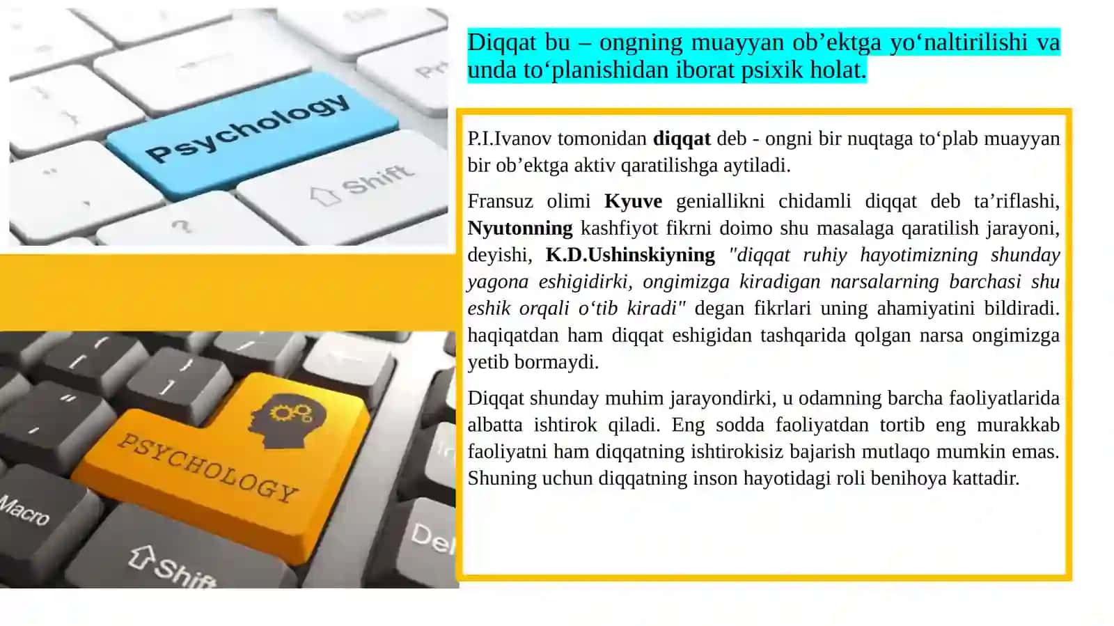Diqqat va xotira 2