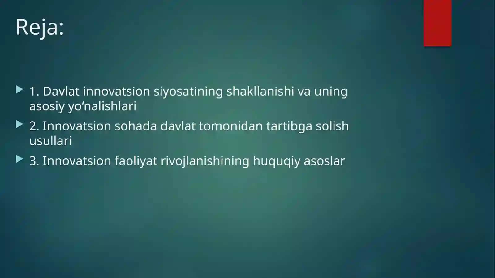Innovatsion iqtisodiyotning shakllanishi 2