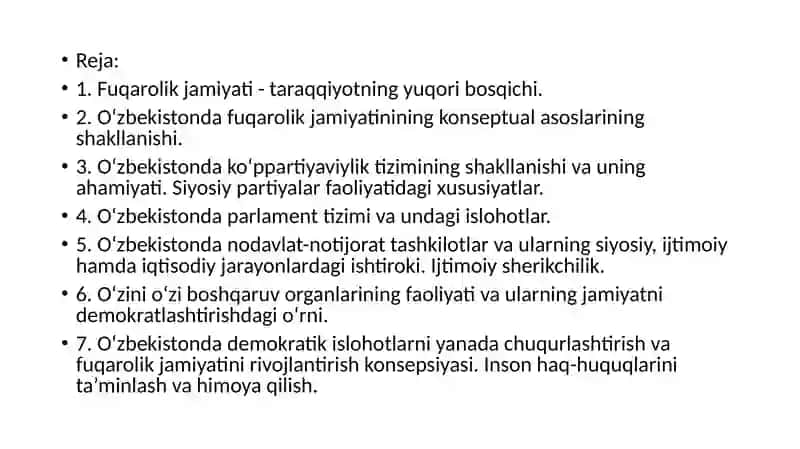 O‘zbekistonda demokratik jamiyati asoslarining shakllanishi 2