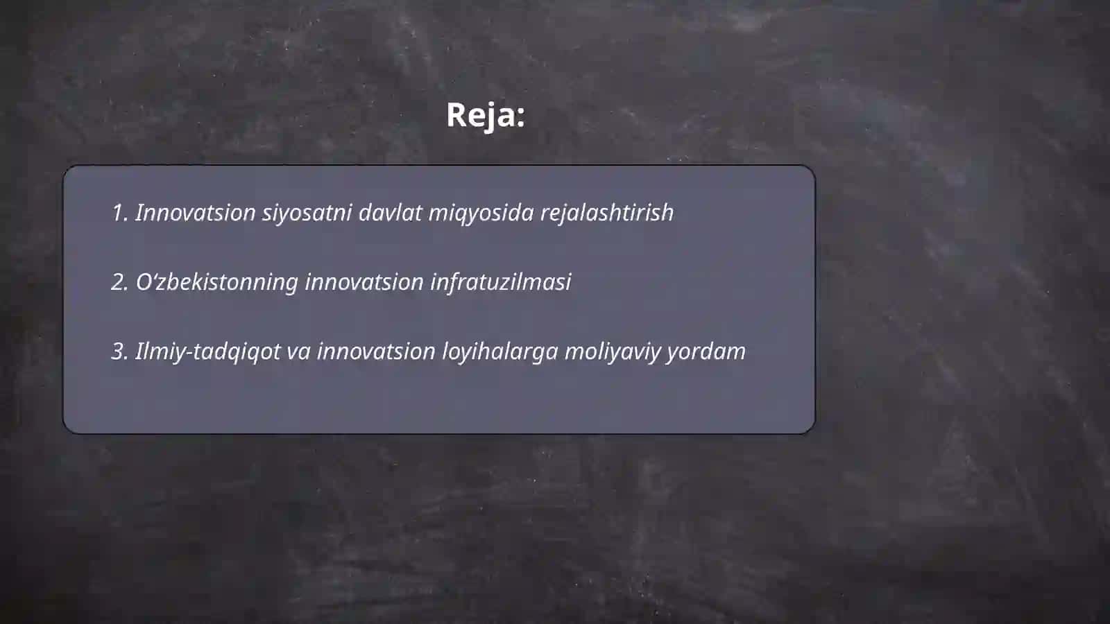 O'zbekistonning innovatsion siyosati 2