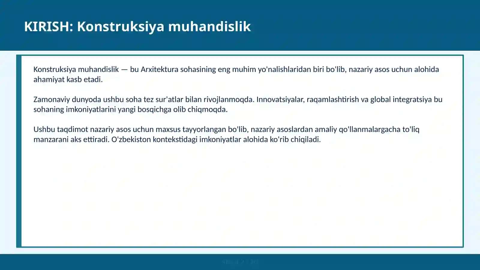 Konstruksiya muhandislik 2