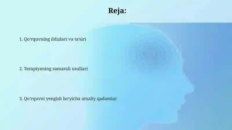 Terapiya usullari yordamida qorquvni tuzatish 2