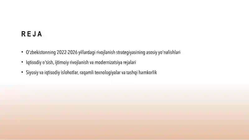 O'zbekistonning 2022-2026 yillarga mòljallangan yangi Òzbekistonning taraqqiyot strategiyasi 2
