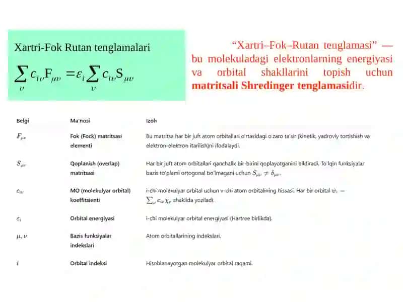 Xartri-Fok Rutan Tenglamalari 2