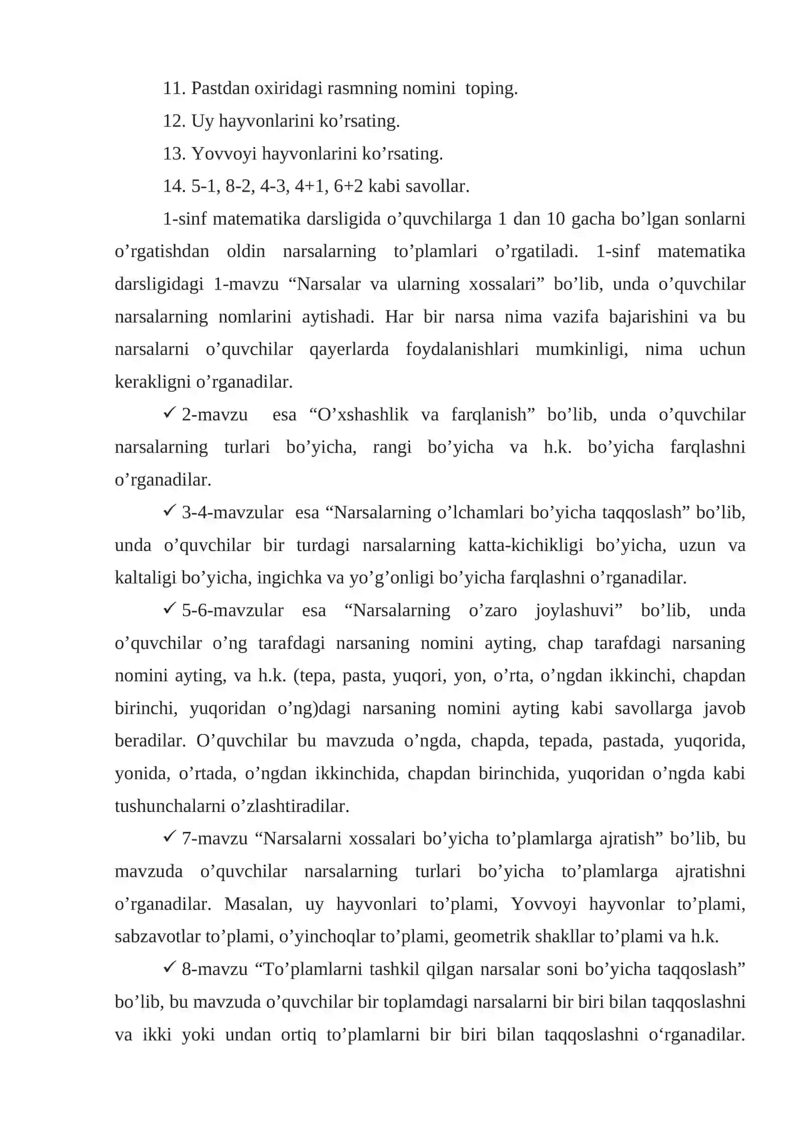 Sinfdagi sonlarni raqamlash metodikasi 2