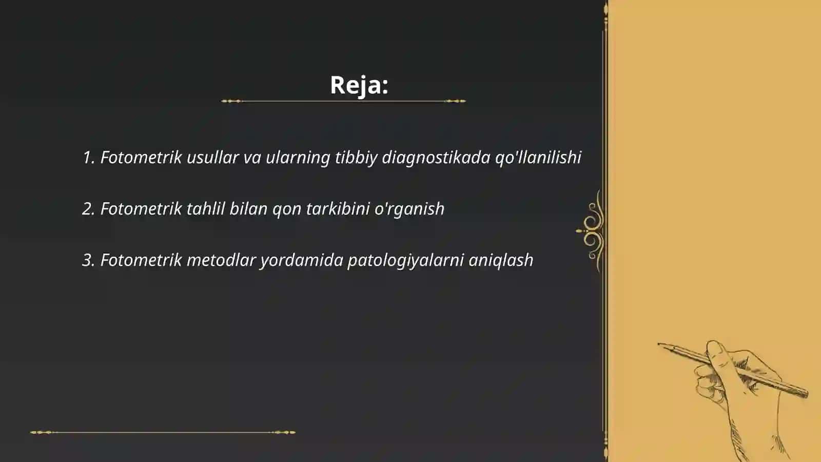 Fotometrik usullarning tibbiyotda qo'llanilishi 2