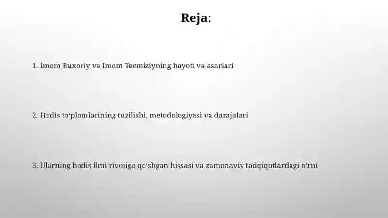 Imom Buxori va Imom Termiziyning hadisilmi 2