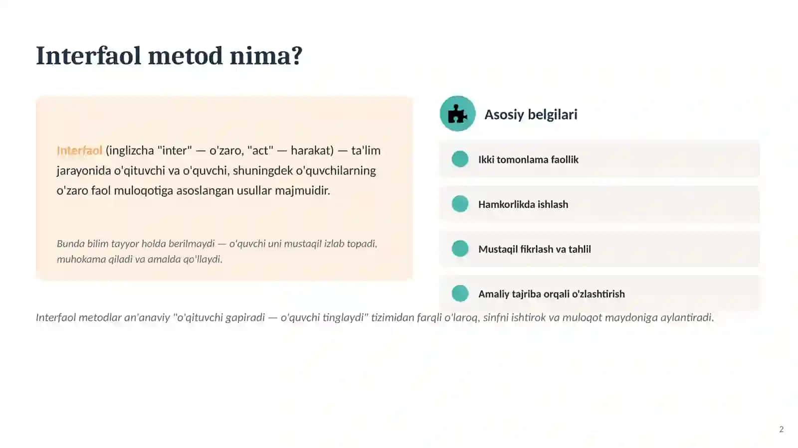 ZAMONAVIY TA'LIM TEXNOLOGIYALARI 2