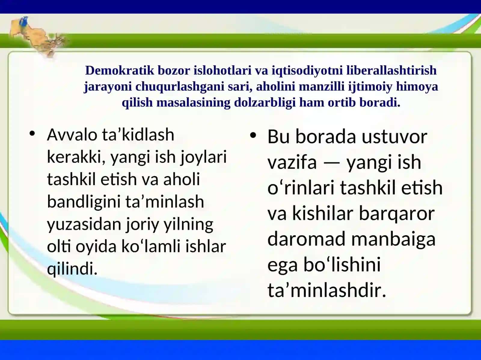 Yangi ish o`rinlari yaratishning ijtimoiy iqtisodiyoy ahamiyati 2