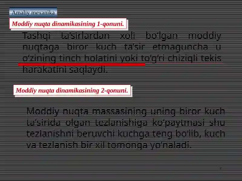 Dinаmikа. Dinаmikаning аsоsiy tushunchalari. Dinаmikа qоnunlari va masalalаri . 2