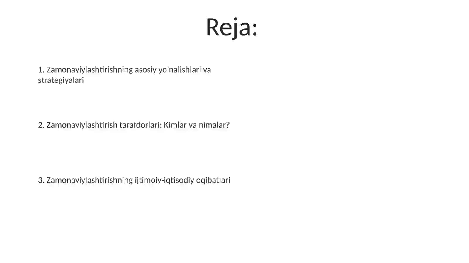 Zamonaviylashtirishning asosiy yo'nalishlari va strategiyalari 2