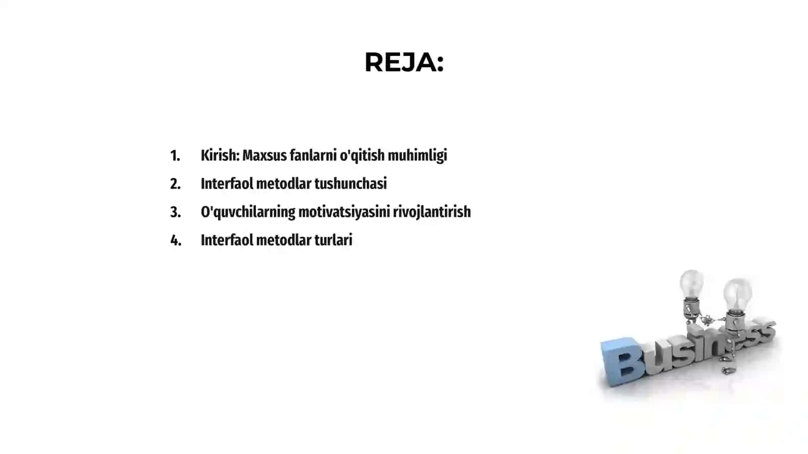 Maxsus fanlarni o’qitishda interfaol metodlardan foydalanish 2